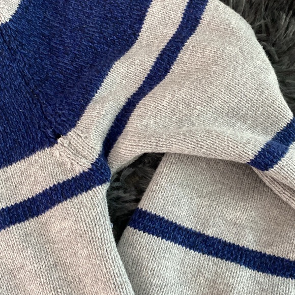Nautica grey and navy horizontal striped turtleneck sweater - Picture 13 of 17